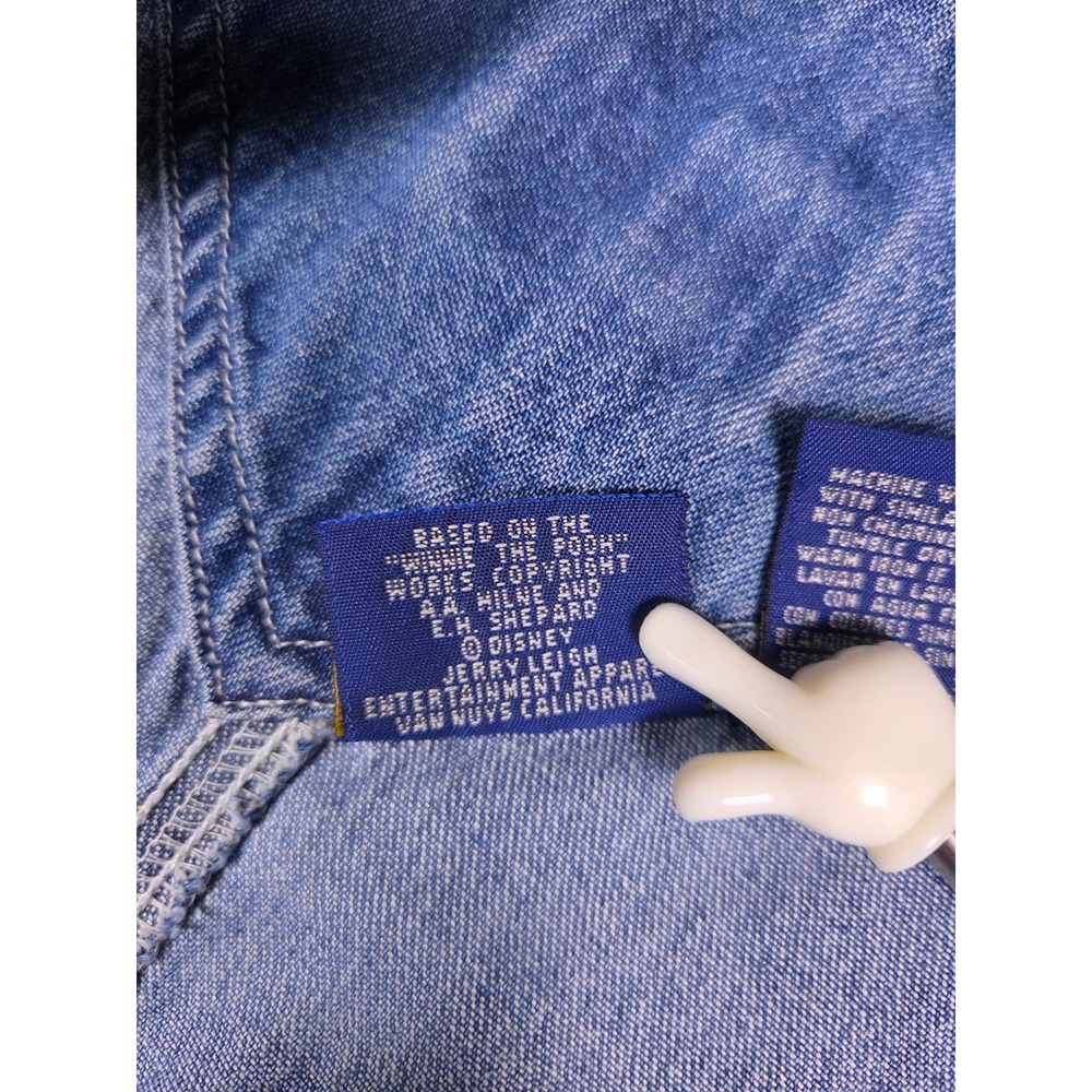 Disney Pooh Denim Overalls Womens Large Blue Winnie the Pooh Piglet Embroidered - Picture 5 of 14